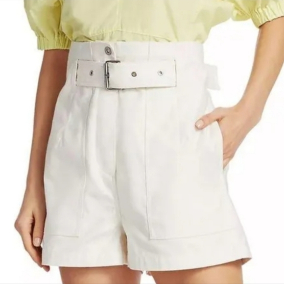 3.1 Phillip Lim Pants - Phillip Lim Belted Cargo Ecru High Waisted Cotton Not Too Short Shorts